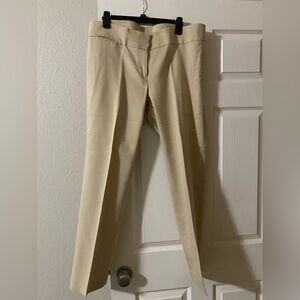 Cream colored straight leg dress pants